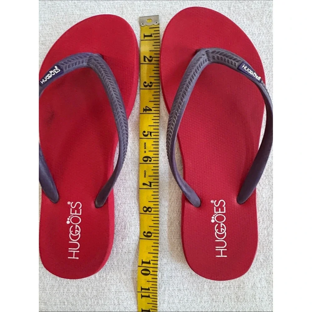 Huggoes Women Red Purple Flip Flop‎ Sandals Size UK 7 TH 10